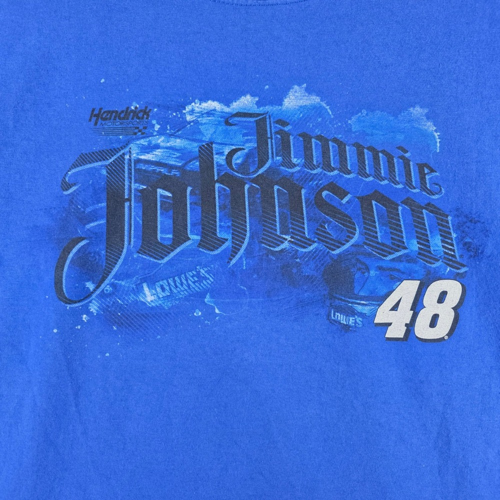 Chase Authentics NASCAR Jimmie Johnson 48 Lowes Racing Blue Graphic T-Shirt L - Picture 2 of 7